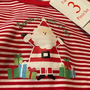 3 PIECE SET  SANTA'S LOVES ME A LITTLE ANGEL NEW